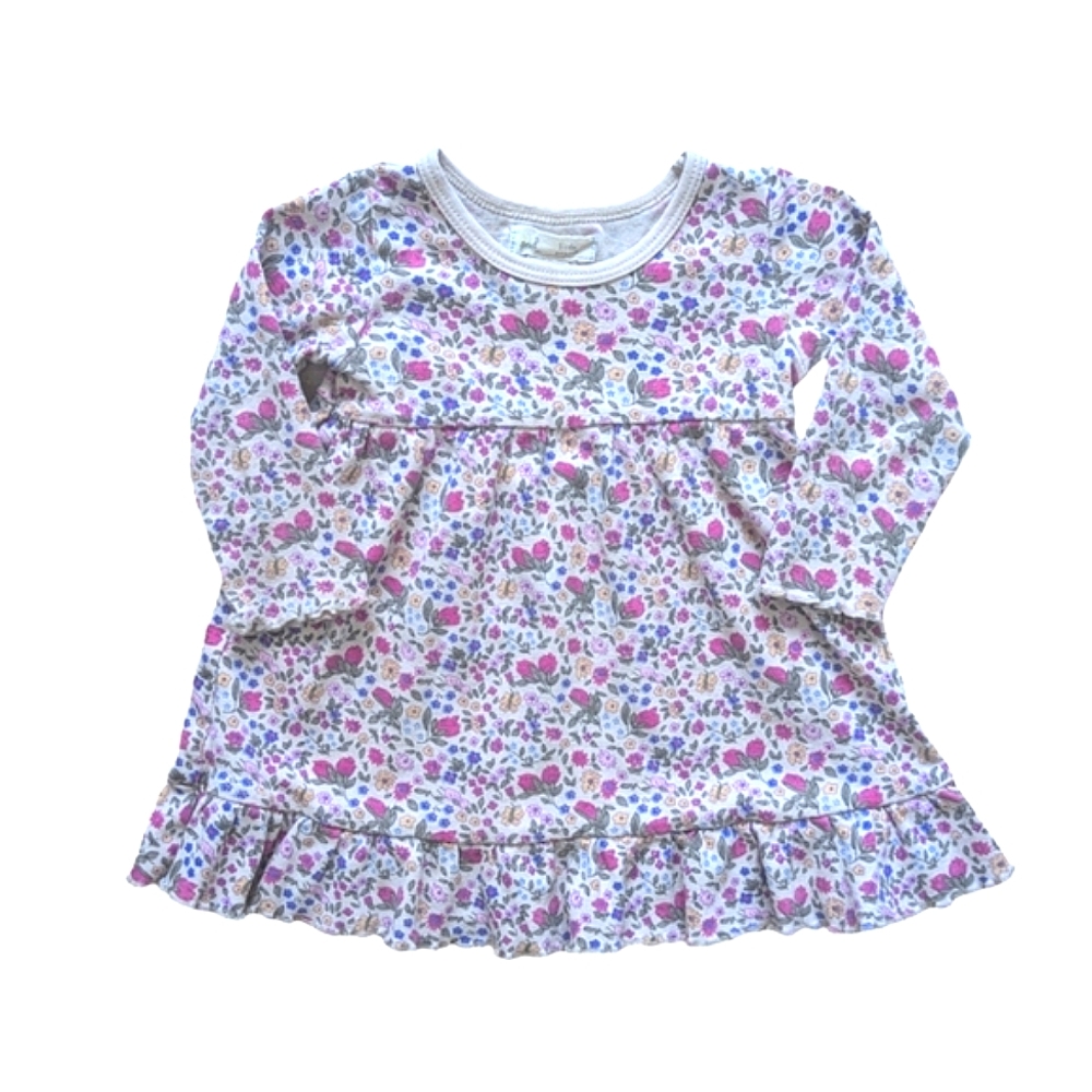 Peek Little Peanut Floral Dress with Lettuce Hem - Size 6-12M